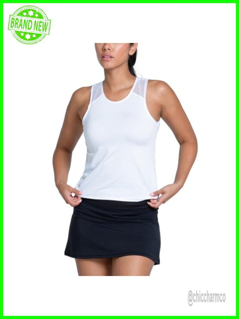 Women's Freedom Crop Tank Mesh Shoulder Panels Twist Back Hip Fit